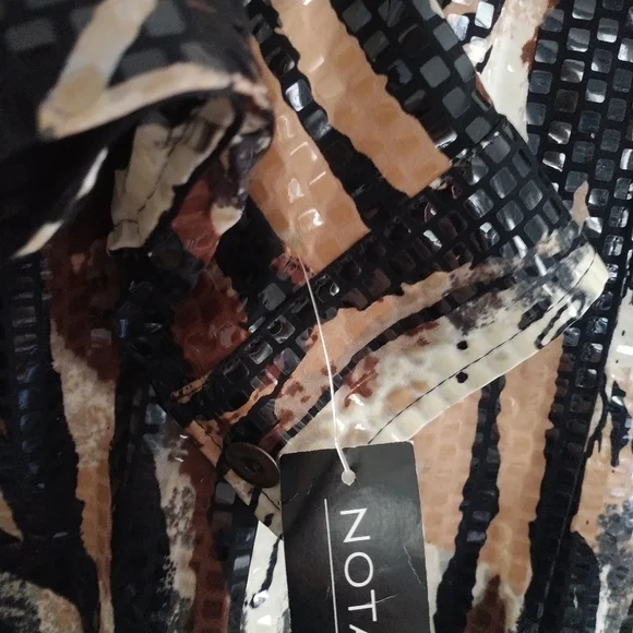 Notations Jean Style Cowboy  Jacket w Clear Decorative Disks L - Picture 5 of 13